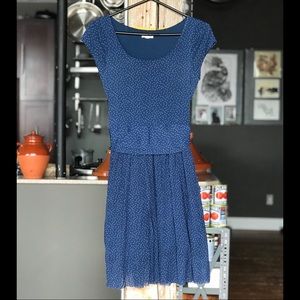 Anthropologie polka dot cap-sleeve dress